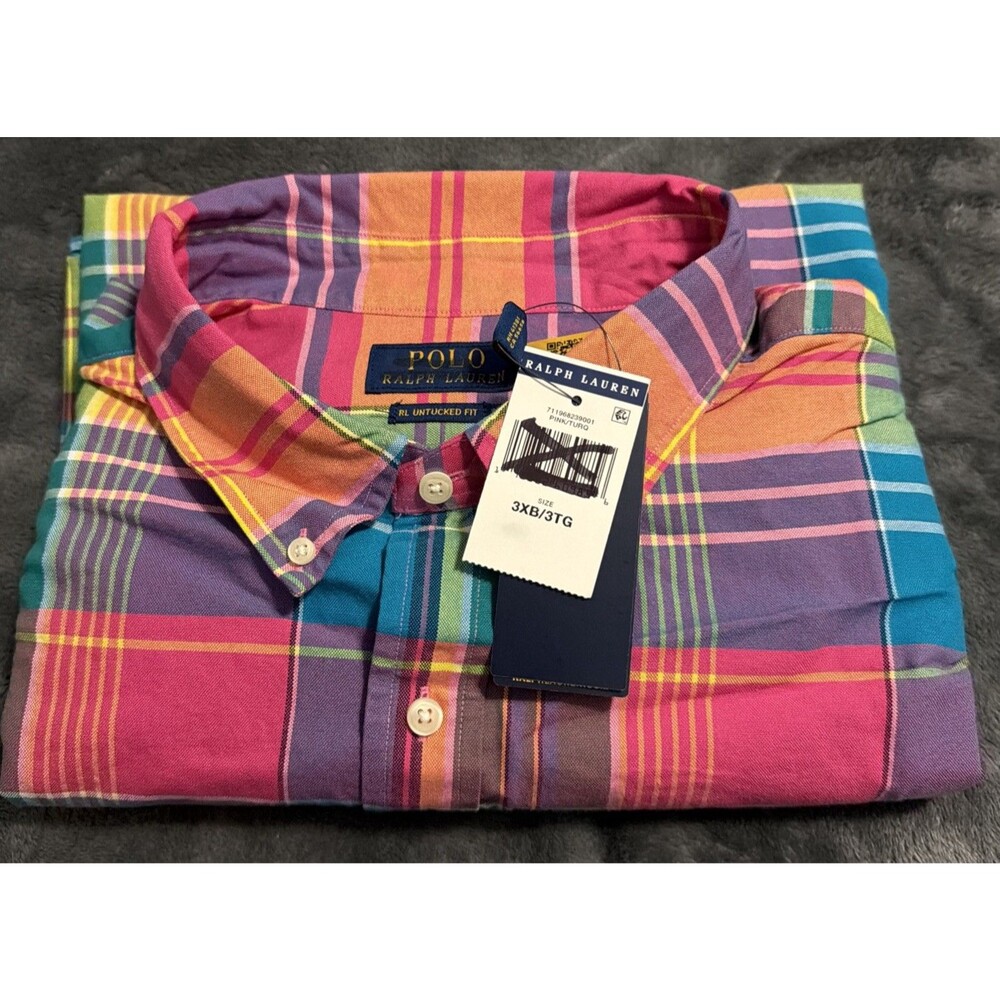 3XB Polo Ralph Lauren Men's Plaid Button Down Shirt MULTI COLOR